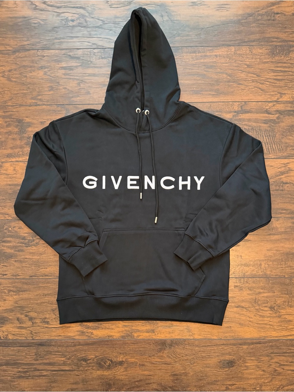 Givenchy Black Hoodie with White Logo